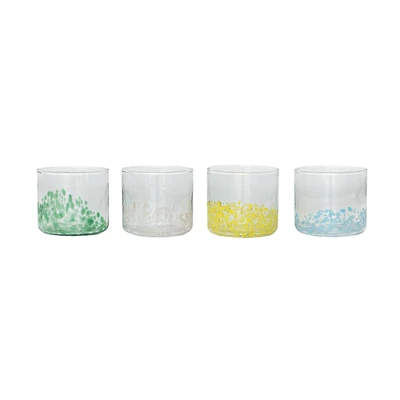 Hello Honey® 8oz. Multicolor Festive Confetti Hand-Blown Drinking Glasses, 4ct.