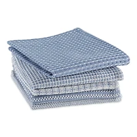 DII® Stonewash Mixed Pattern Blue Dishcloths, 5ct.