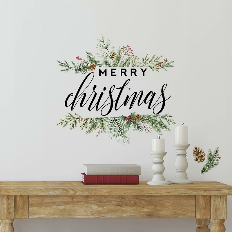 RoomMates Merry Christmas Wreath Peel & Stick Wall Decals
