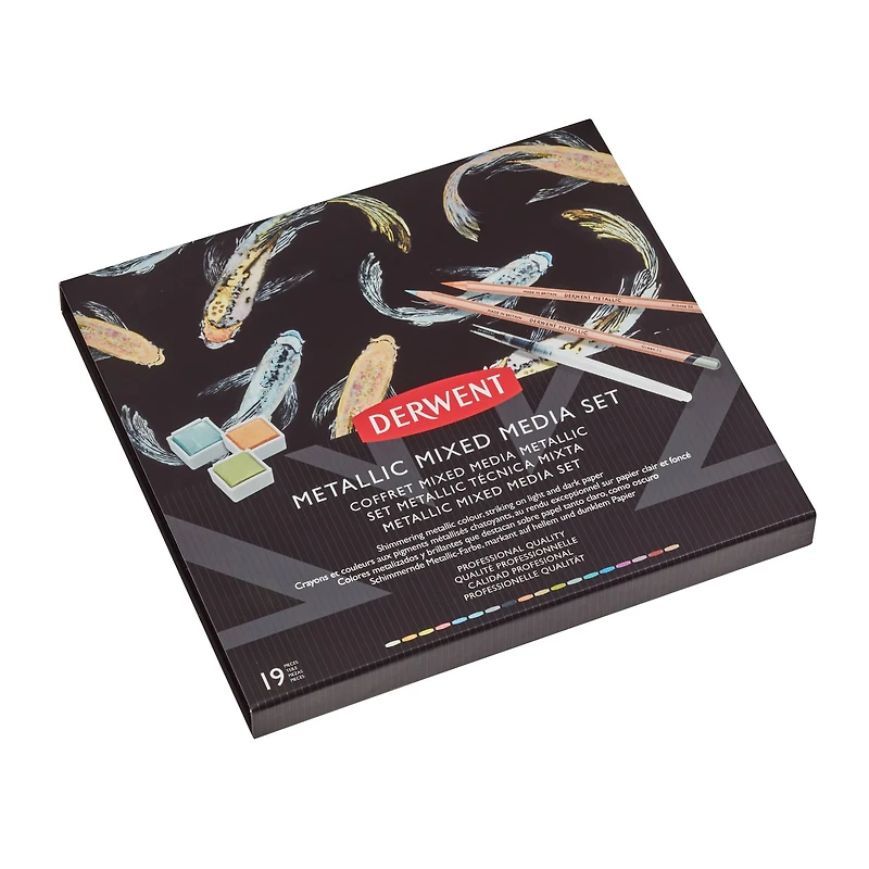 Derwent® 19-Piece Metallic Mixed Media Set
