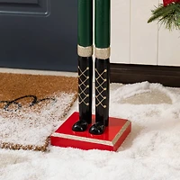 Glitzhome® 36.5"H Wooden Christmas African American Soldier Nutcracker