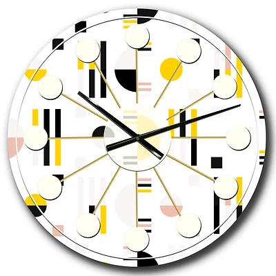 Designart 'Retro Geometric Design X Mid-Century Modern Wall Clock