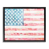 Stupell Industries Patriotic Brushed Flag Floater Framed Art
