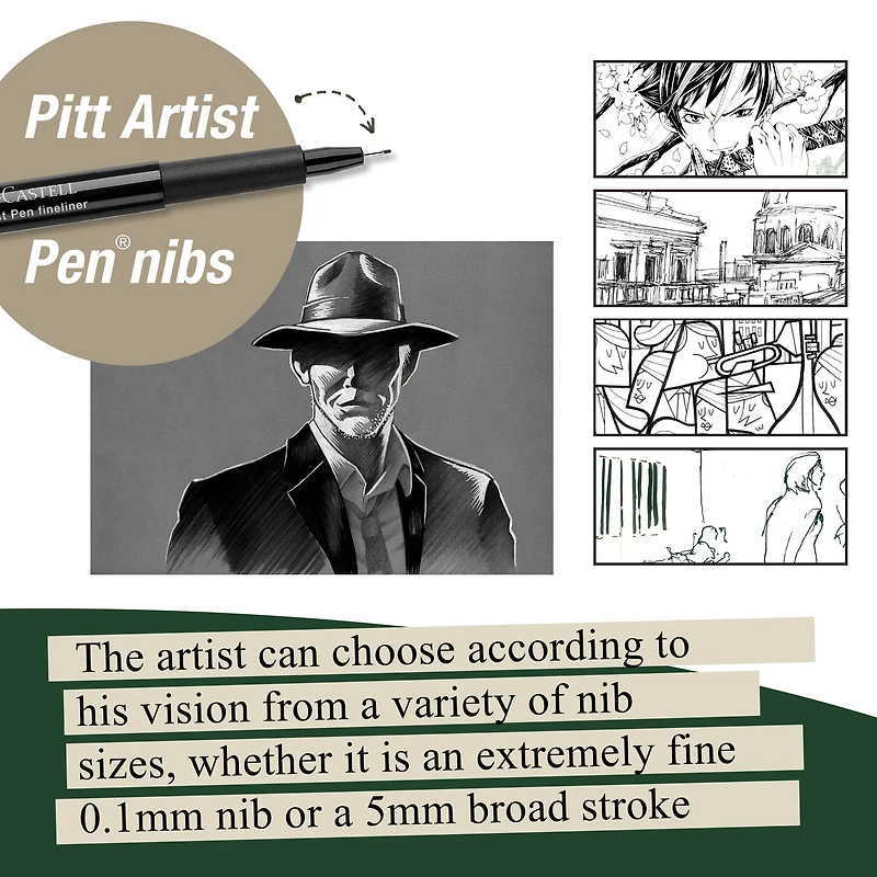 Faber-Castell® PITT® 8 Piece Black Artist Pen Set