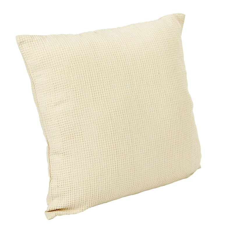 Hello Honey® Cream Woven Linen & Cotton Waffle Pillow