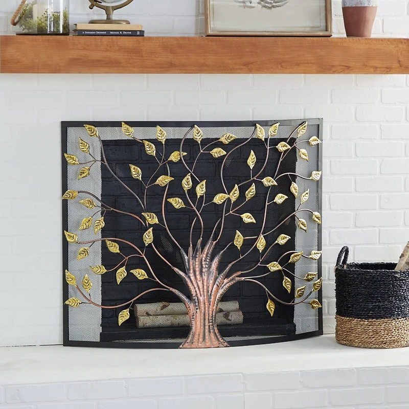Metal Farmhouse Fireplace Screen