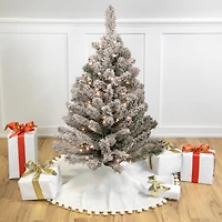 3ft. Pre-Lit Heavily Flocked Madison Pine Medium Artificial Christmas Tree, Clear Lights