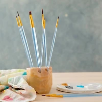 12 Packs: 9ct. (108 total) Necessities™ Brown Synthetic Acrylic Round Variety Brush Set by Artist's Loft™