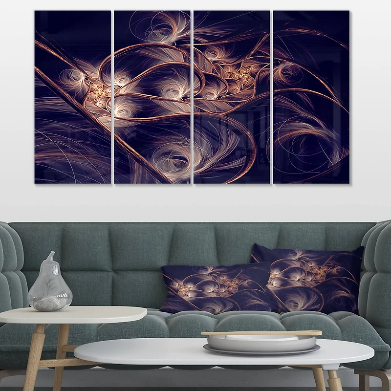 Designart - Dark Gold Fractal Flower Pattern