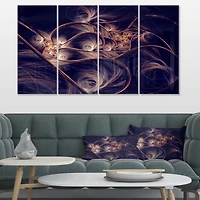 Designart - Dark Gold Fractal Flower Pattern