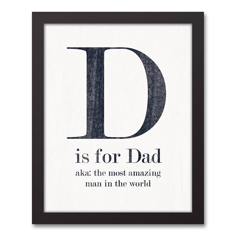 D Is For Dad Black Framed Canvas
