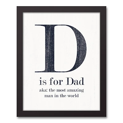 D Is For Dad Black Framed Canvas