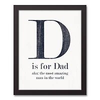 D Is For Dad Black Framed Canvas
