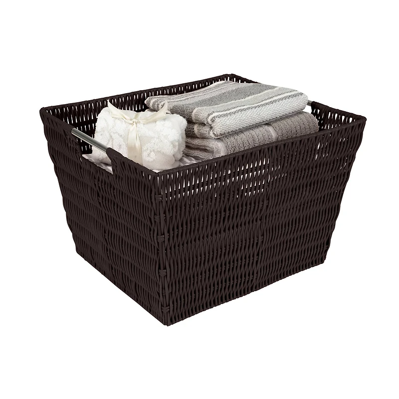 Simplify Chocolate Rattan Storage Basket
