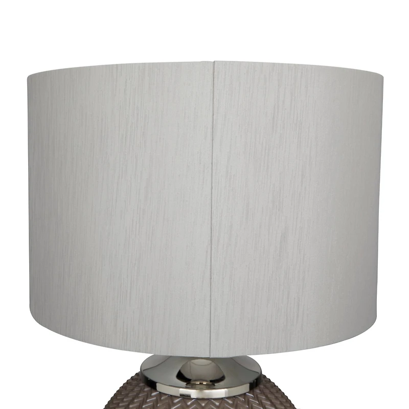 Grey Polyester Transitional Table Lamp, 27" x 17" x 17"