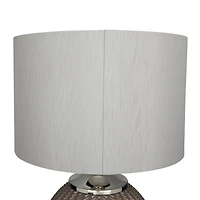 Grey Polyester Transitional Table Lamp, 27" x 17" x 17"