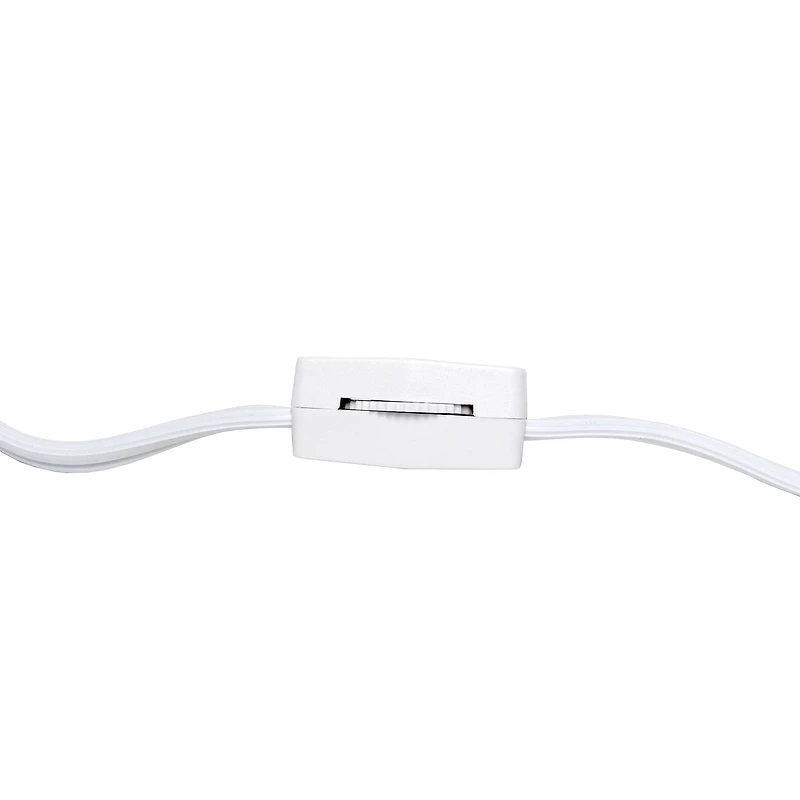 Simple Designs 12" Petite Mid Century Dark Woodgrain Base Table Lamp