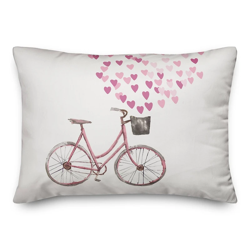 Valentine's Day Bike Throw Pillow