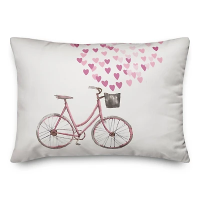 Valentine's Day Bike Throw Pillow