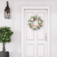 24"Artificial Chrysanthemum, Rose & Ranunculus Floral Spring Wreath