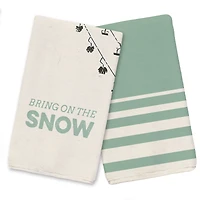 Ski Lift Slopes Snow Tea Towels - Set of 2
