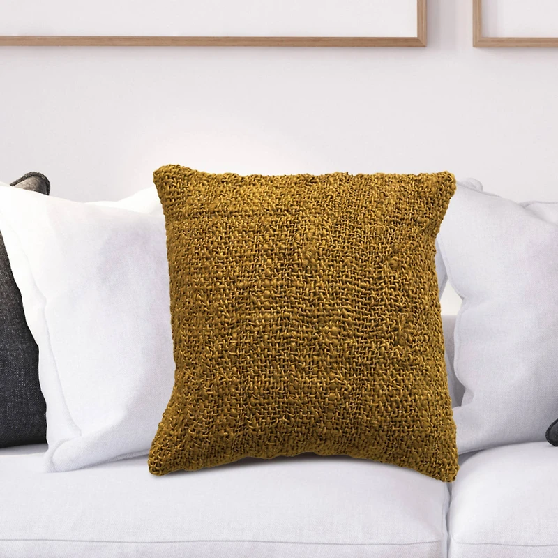 Hello Honey® Woven Cotton and Jute Pillow
