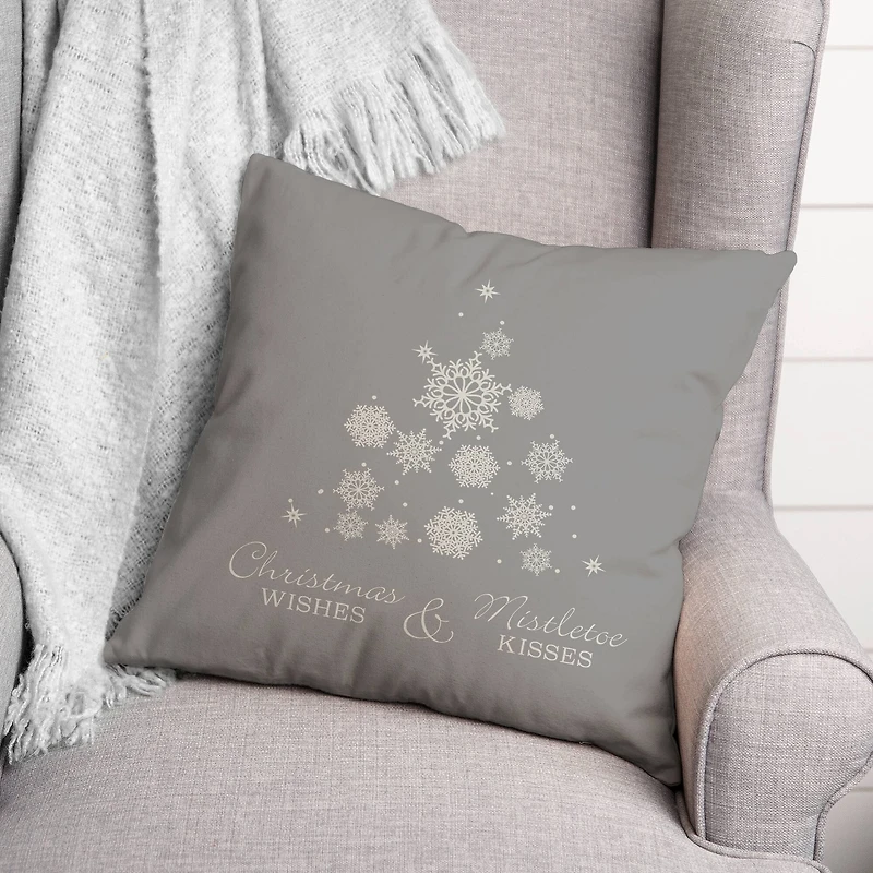 Snowflake Christmas Tree 18" x 18" Indoor/Outdoor Pillow