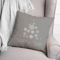 Snowflake Christmas Tree 18" x 18" Indoor/Outdoor Pillow