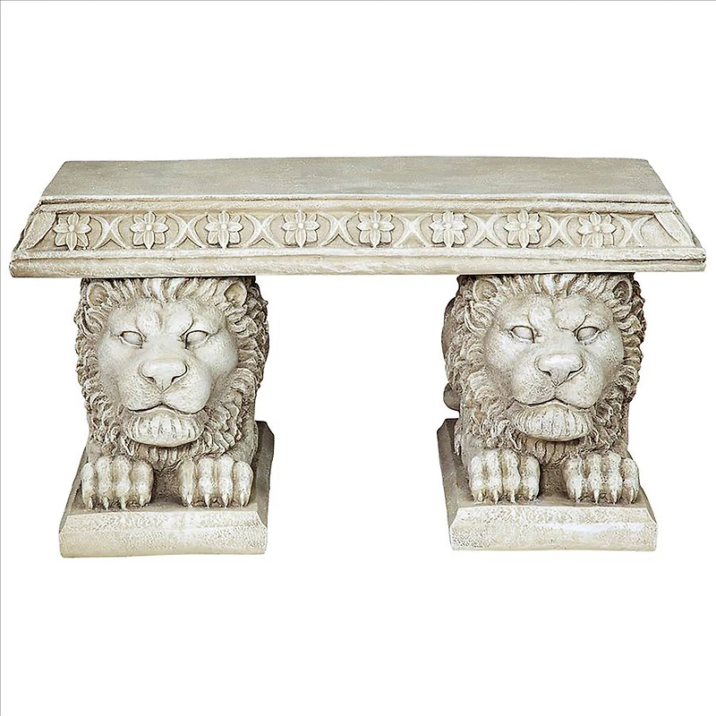Design Toscano 15" Grand Lion of St. John's Square Sculptural Bench