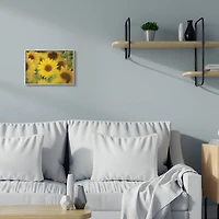 Stupell Industries Yellow Sunflower Nursery Field Directed Focus in Gray Frame Wall Art