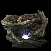 31" LED Woodland Grotto with Stones Outdoor Garden Water Fountain