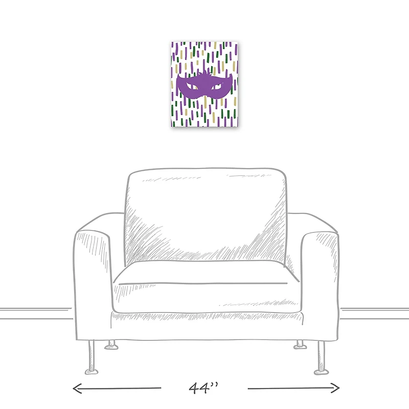 Confetti Mask Mardi Gras Canvas Wall Art