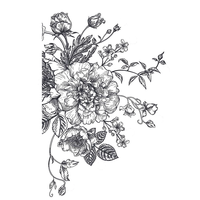 RoomMates Black & White Peony Peel & Stick Giant Wall Decals, 10ct.