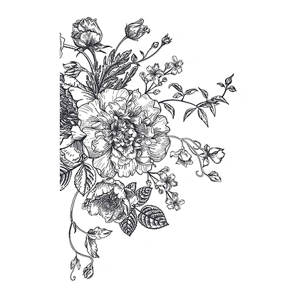 RoomMates Black & White Peony Peel & Stick Giant Wall Decals, 10ct.