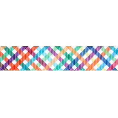 5/8'' x 7 yd. Rainbow Plaid Ribbon by Celebrate It®