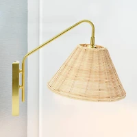 Hello Honey® Rattan & Metal Wall Sconce