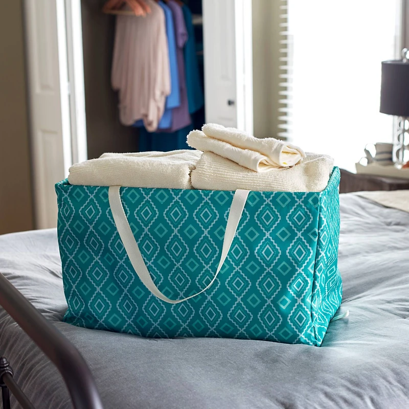 Household Essentials Krush® Teal Geometric Canvas Utility Tote
