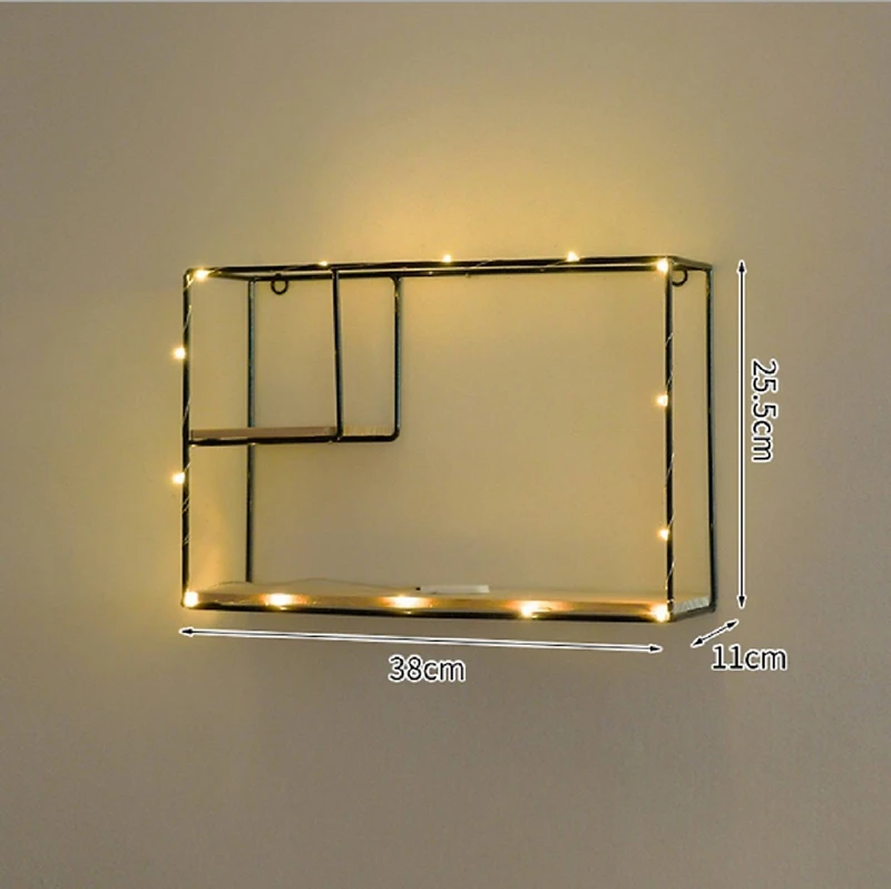 NEX™ Black Iron Rectangular Wall Hanging Basket Shelf