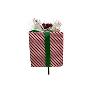 24.5" Red, White & Green Striped Gift Box Stem by Ashland®