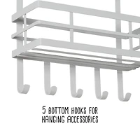 Honey Can Do White Over Cabinet Door Organizer with Hooks