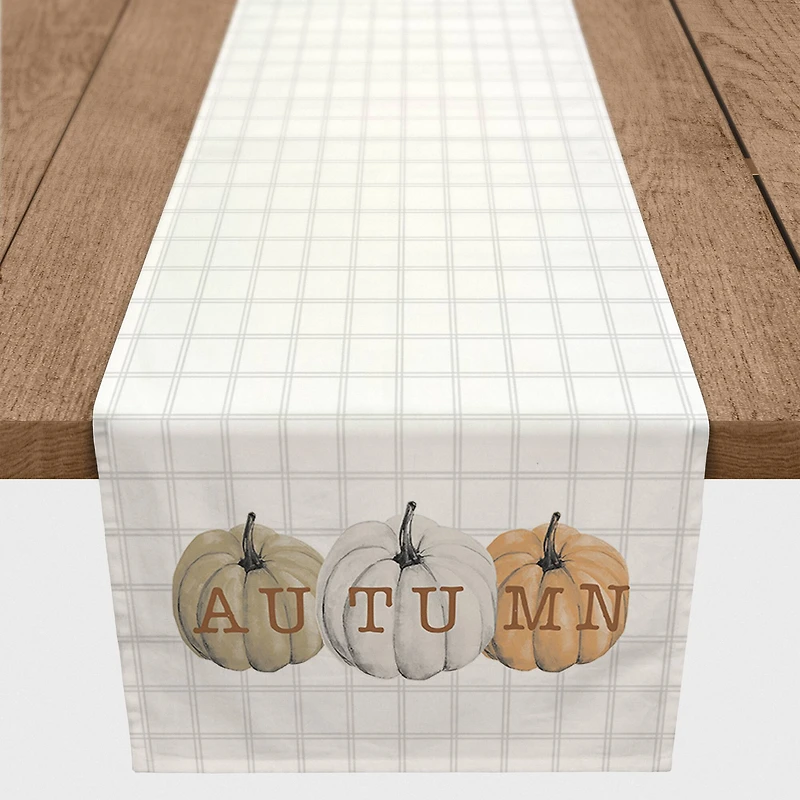 90" Autumn Pumpkins Cotton Twill Runner