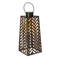 Hello Honey® 24.75" Black Metal Rechargeable LED Indoor Lantern