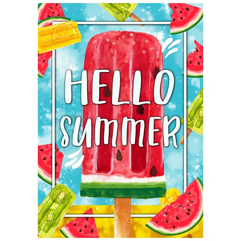 Hello Summer Popsicle Garden Flag