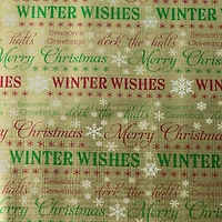 JAM Paper Red Foil Merry Christmas, Green Greetings & Green Red Stripe Gift Wrap Set