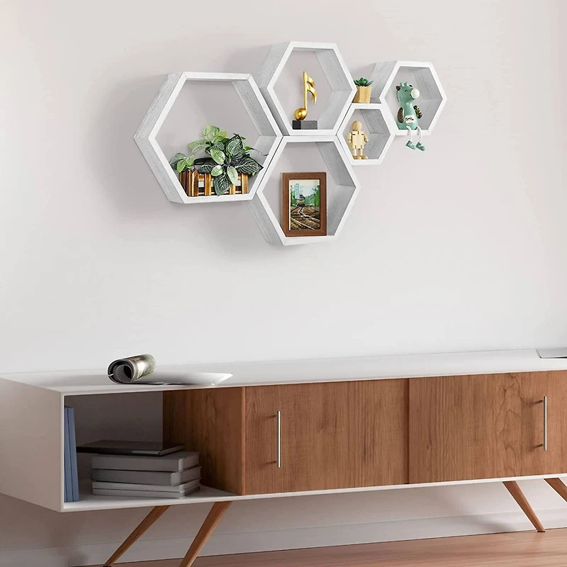 NEX™ Hexagon Floating Honeycomb Shelves Set