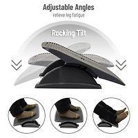 Mind Reader Foot Rest, Under Desk at Work, Ergonomic, Height Adjustable, Office, Plastic, Black