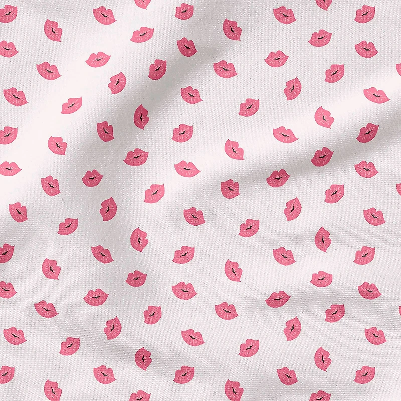 Fabric Editions Pink Lips Cotton Fabric