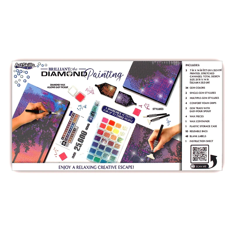 ArtSkills® Brilliant Art Beach Sunset Stretched Canvas Diamond Painting Kit