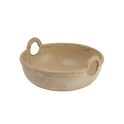 Hello Honey® Tan Reactive Glaze Stoneware Serving Bowl with Handles