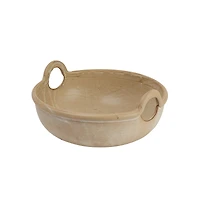 Hello Honey® Tan Reactive Glaze Stoneware Serving Bowl with Handles